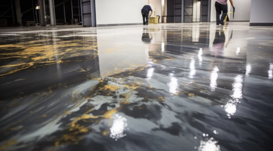 Commercial epoxy flooring for a business in Orem UT