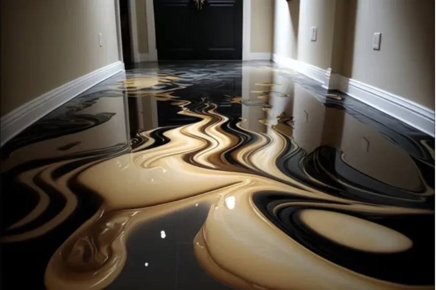 Beautiful basement epoxy floor in a Utah County home
